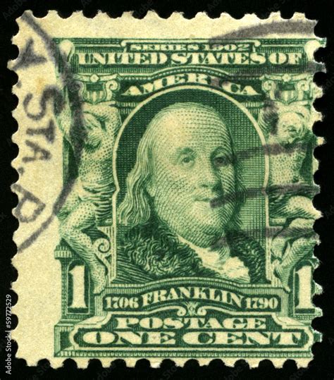 Vintage US Postage Stamp of Benjamin Franklin 1902 Stock 写真 Adobe Stock