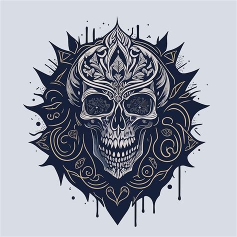 Premium Vector A Skull Head Vector Artwork For A Tshirt And Poster Design Illustration