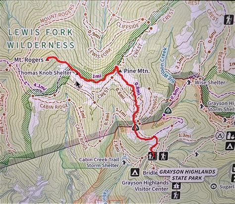 Massie Gap to Mount Rogers Summit at the Grayson Highlands State Park