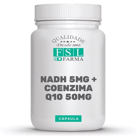 Nadh 5mg Coenzima Ubiquinona Q10 50mg 30 cápsulas FSL Farma