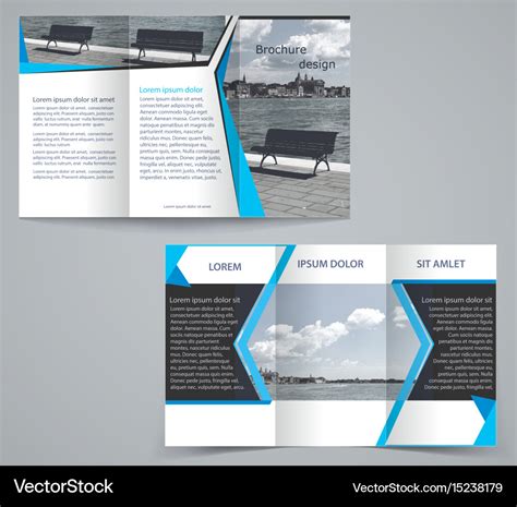 Tri Fold Business Brochure Template Two Sided Vector Image