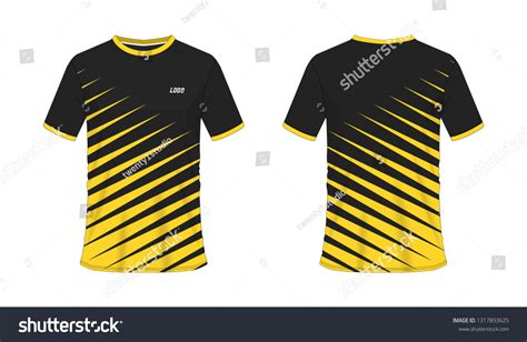 Tshirt Yellow Black Soccer Football Template Stock Vector Royalty Free