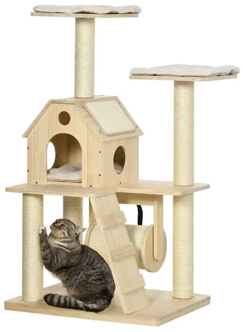 PawHut Árvore Arranhador para Gatos Altura 125cm Torre para Gatos