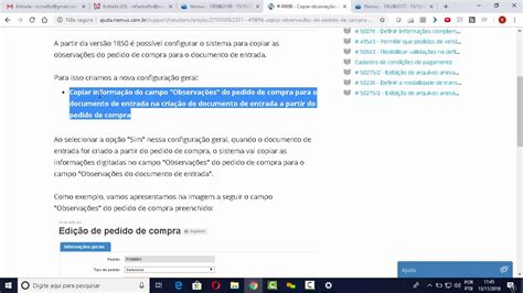 Novidades Do Erp Industrial Copiar Observa Es Do Pedido De Compra