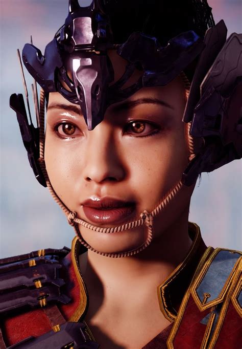 A Close Up Of A Person Wearing A Costume And Headpiece With Metal Parts