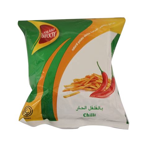 قم بشراء Suroor Natural Potato Sticks Chilli 24 X 18g Online At Best