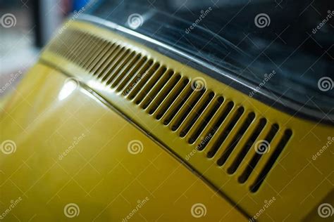 Close Up Of Yellow Classic Car Stock Photo Image Of Legend Show