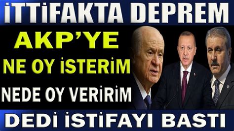 İttifak İstifa Şoku AKPye Oy İsteyemem Deyip Zehir Zemberek Sözlerle