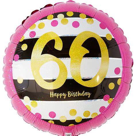 Prismatic Pink And Gold 60th Birthday Balloon 17 1 2in Party City