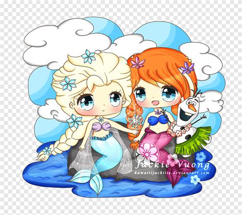 Elsa Anna Mermaid Drawing Chibi Elsa Chibi Disney Princess Png PNGEgg