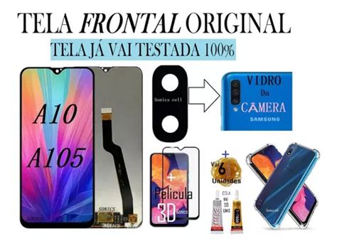 Tela Frontal Display A10 a105 pelíc 3d cola capinha vdr Cmr