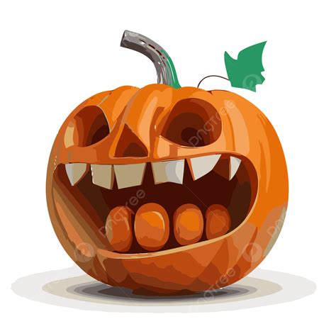 Pumpkin Mouth Vector Sticker Clipart Carrot Tooth Halloween Pumpkin On