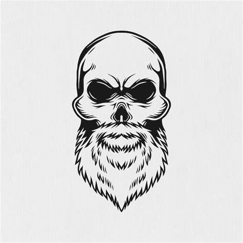 Premium Vector Bearded Skull Illustration