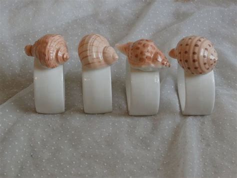 Bone China Shell Napkin Rings Coquille By Fitz Floyd Oci Etsy