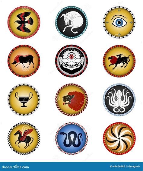 Ancient Greek Shields Royalty Free Stock Photography Cartoondealer