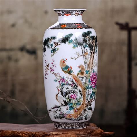 Traditional Chinese Jingdezhen Vintage Tabletop Flower Vase Flower