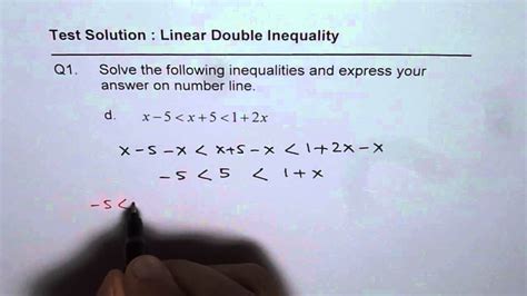 Q1d Linear Double Inequality Solution Youtube