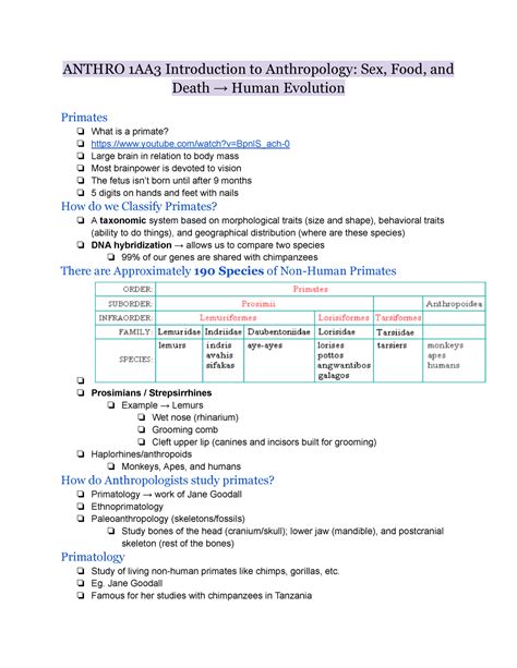 Anthro 1aa3 March 8th Copy Anthro 1aa3 Introduction To Anthropology