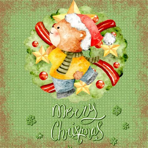 Santa Teddy Bear Wreath Free Stock Photo Public Domain Pictures