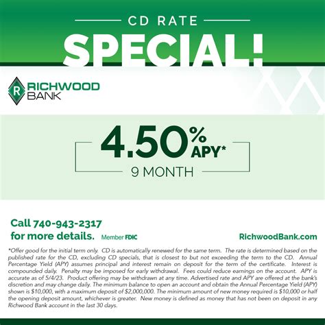 CD Rate Specials Richwood Bank