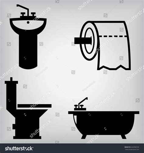 Bathroom Accessories Icons Stock Vector Royalty Free 442858195