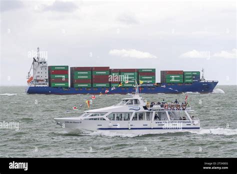 Le Havre France Passenger Ship Villeduhavre Ii Crosses In Front Of A