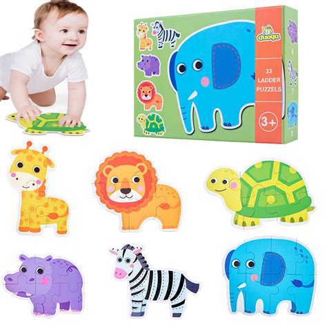 Wooden Children's Shape Puzzles, Montessori Learning Toys for Kids Ages 2-5, Educational ...