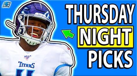 Draftkings Nfl Picks Week 10 Thursday Night Showdown Dfs Picks Youtube