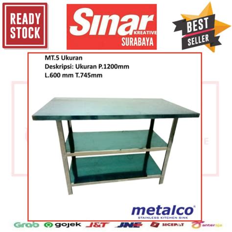 Jual Meja Dapur Stainless Steel Metalco Mwt Kitchen Table Knockdown