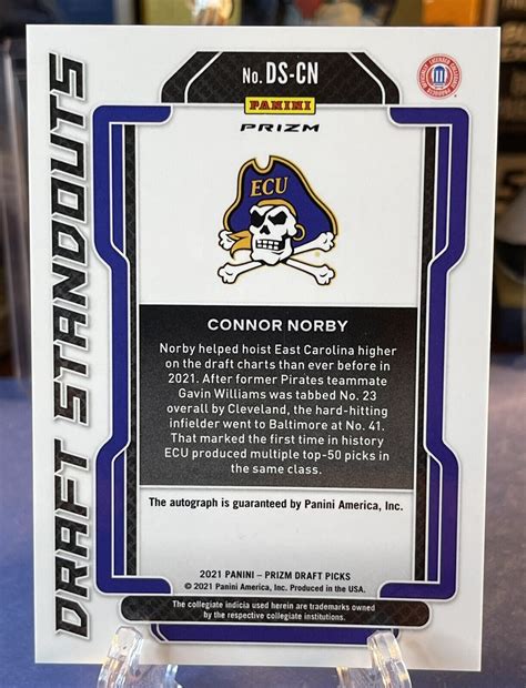 CONNOR NORBY 2021 PANINI PRIZM DRAFT DRAFT STANDOUTS PRIZM REFRACTOR