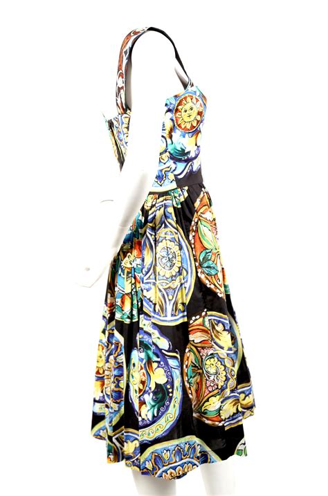 Dolce And Gabbana Sicilian Printed Cotton Dress At 1stdibs