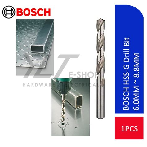 Original Bosch Hss G Drill Bit 6 0mm 8 8mm Hss G Metal Drill Bit Shopee Malaysia