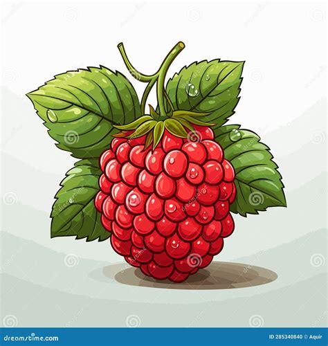 Raspberry Raspberry Hand Drawn Comic Illustration Vector Doodle Style