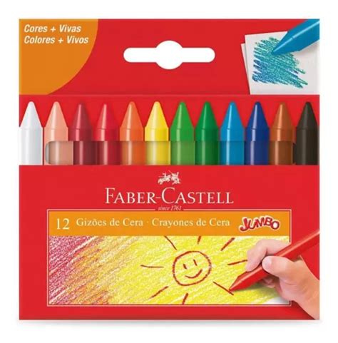 Giz De Cera Giz O Infantil Jumbo Cores Faber Castell Mercadolivre