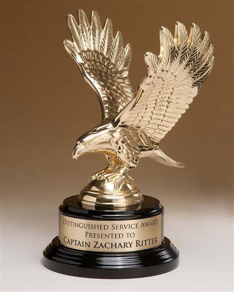 Gold Eagle Statue 1298/XL with Free Engraving