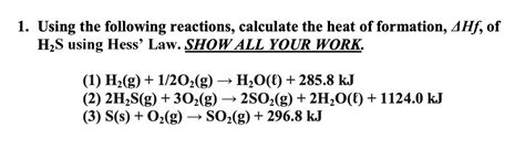 Solved 1 ﻿using The Following Reactions Calculate The Heat