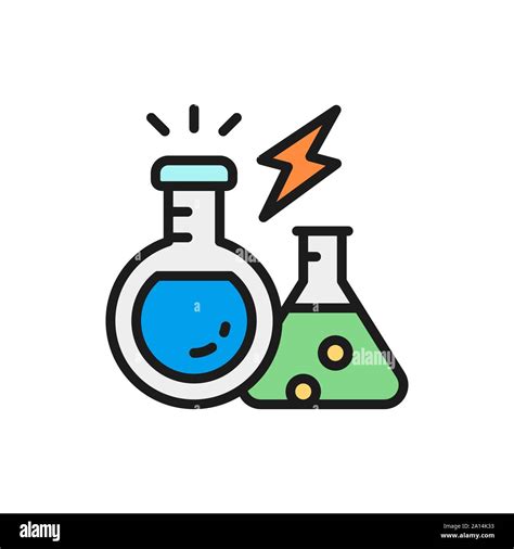 Vector Lab Equipment Experiment Flasks Chemical Test Tube Flat Color