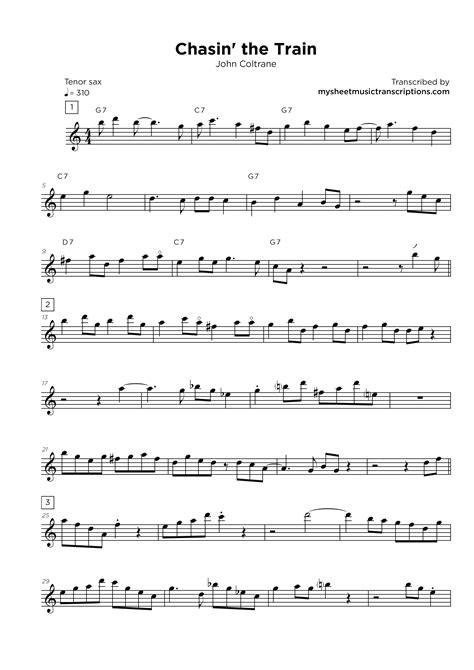 John Coltrane Sheet Music • My Sheet Music Transcriptions