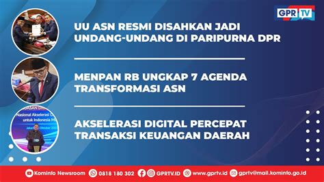 UU ASN Resmi Disahkan Jadi Undang Undang Di Paripurna DPR Kominfo