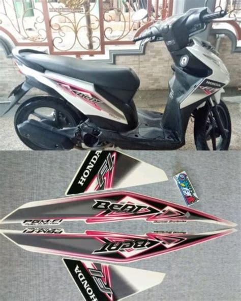 Jual STIKER STRIPING LIS STANDAR ORI HONDA BEAT F1 FI PINK TAHUN 2013