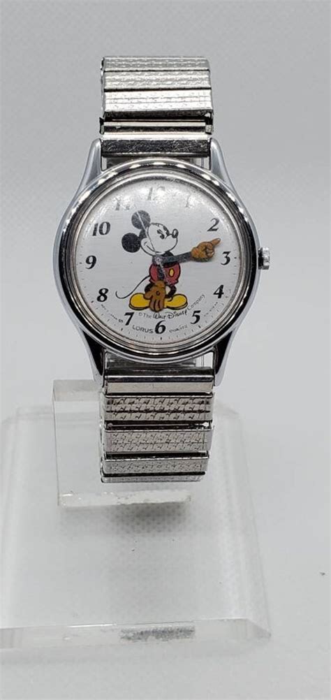 Vintage Lorus Mickey Mouse Watch Disney Silver T Gem