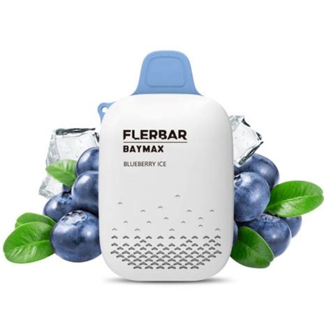 Flerbar Baymax 3500 Puffs Disposable Vape Kit Blueberry Ice British