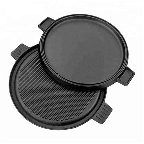 Cast Iron Reversible Round Griddle Grill Plate 36cm Bbq Bro