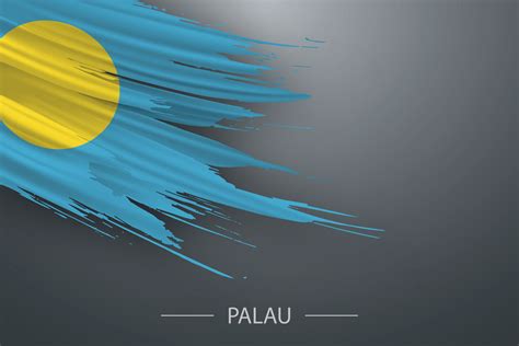 D Grunge Brush Stroke Flag Of Palau Vector Art At Vecteezy