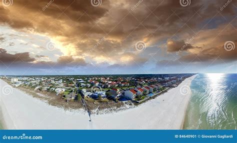 Aerial View of Panama City Beach - Florida, USA Stock Image - Image of overhead, evening: 84640901