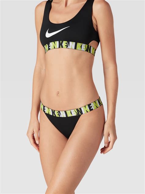 Kup Online NIKE TRAINING Figi Bikini Z Nadrukiem Z Logo Czarny