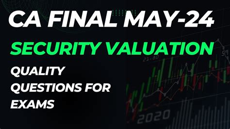 Security Valuation Ca Final Afm Revision Quality Questions Youtube