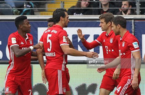 Bayern Munich S Players Celebrate Scoring 1 0 During The German First News Photo Getty Images