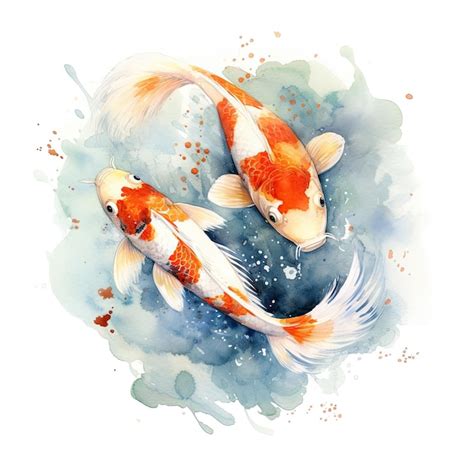 Premium AI Image Beautiful Japanese Koi Fish In Traditional Sumie