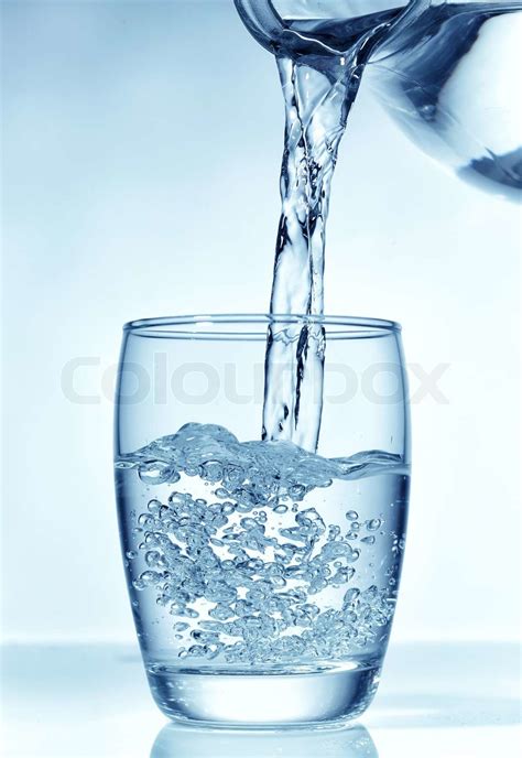 Fresh Water Pouring Into Glass Stock Image Colourbox